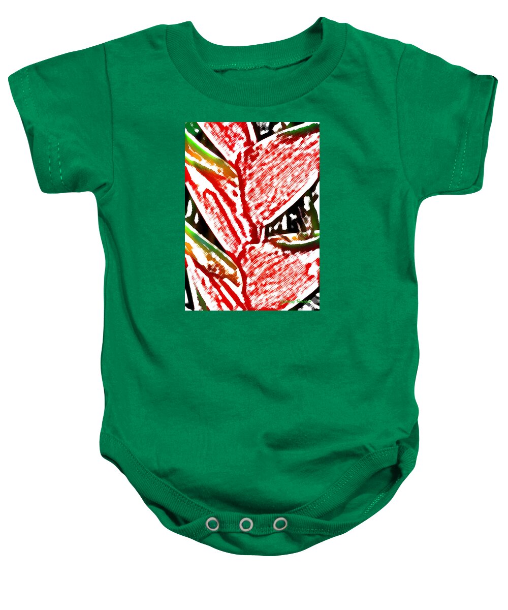 Heliconia Baby Onesie featuring the digital art Heliconia 3 by James Temple