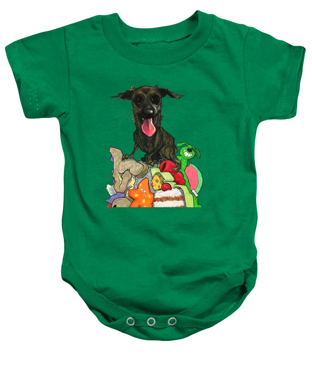 Pet Portrait Baby Onesie featuring the drawing Hull 3112 by Canine Caricatures By John LaFree