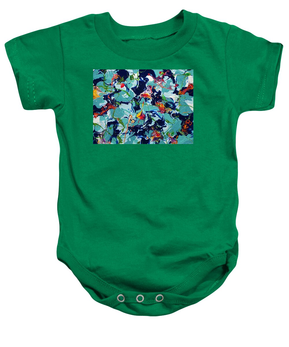 Decorator Art Baby Onesie featuring the painting I Got Them Old Fishtank Blues Again by Ric Bascobert