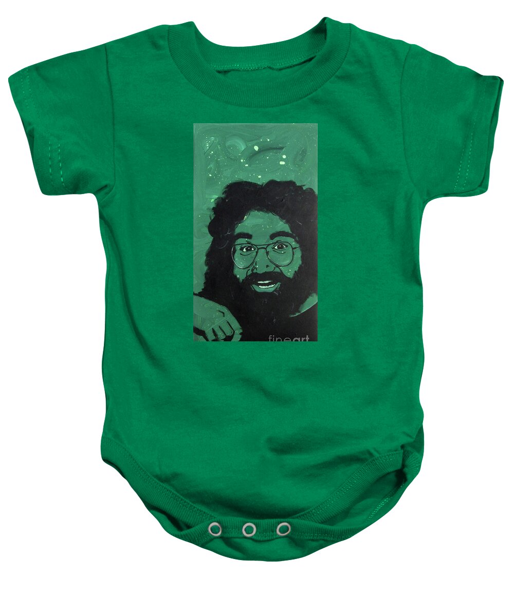 Grateful Dead Baby Onesie featuring the painting Jerry by Sara Becker