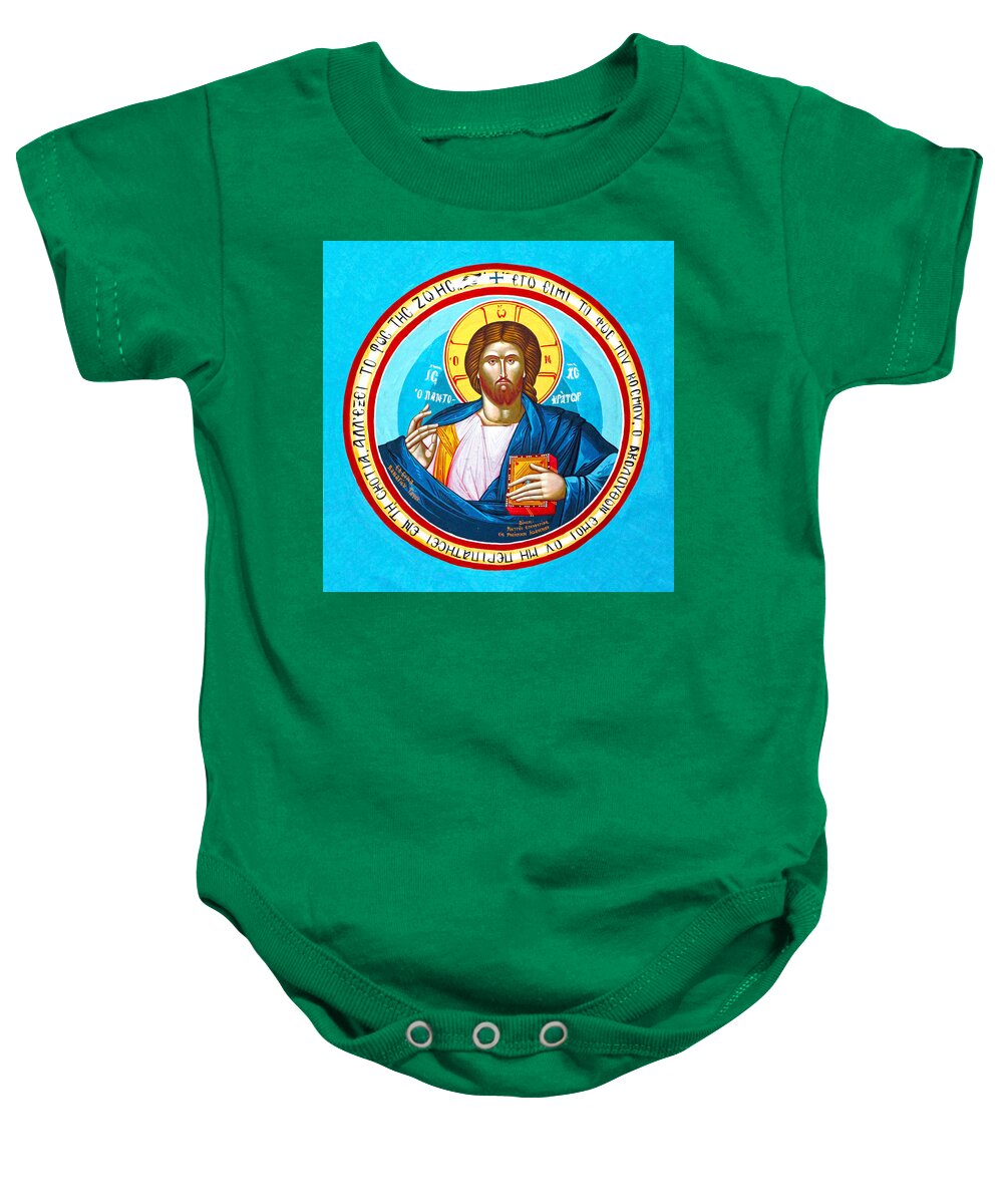 Saint George Monastery Baby Onesie featuring the photograph Jesus at Saint George Church by Munir Alawi