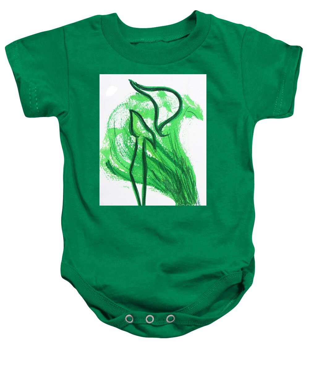 Kuf Kuph Caph Surround Baby Onesie featuring the painting Kuf In The Reeds by Hebrewletters SL