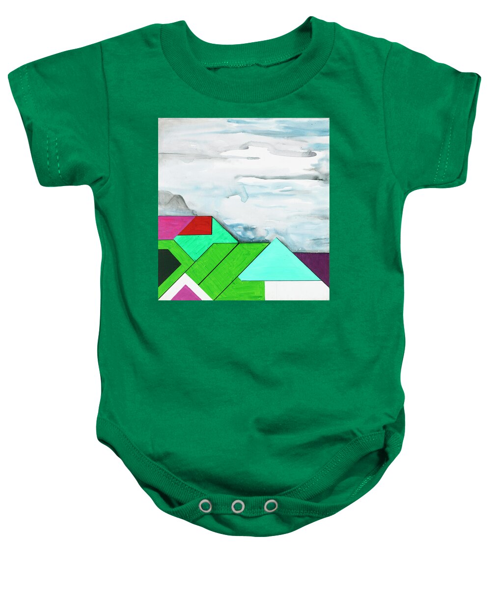 Abstract Baby Onesie featuring the painting La notte sopra la citta verde by Willy Wiedmann