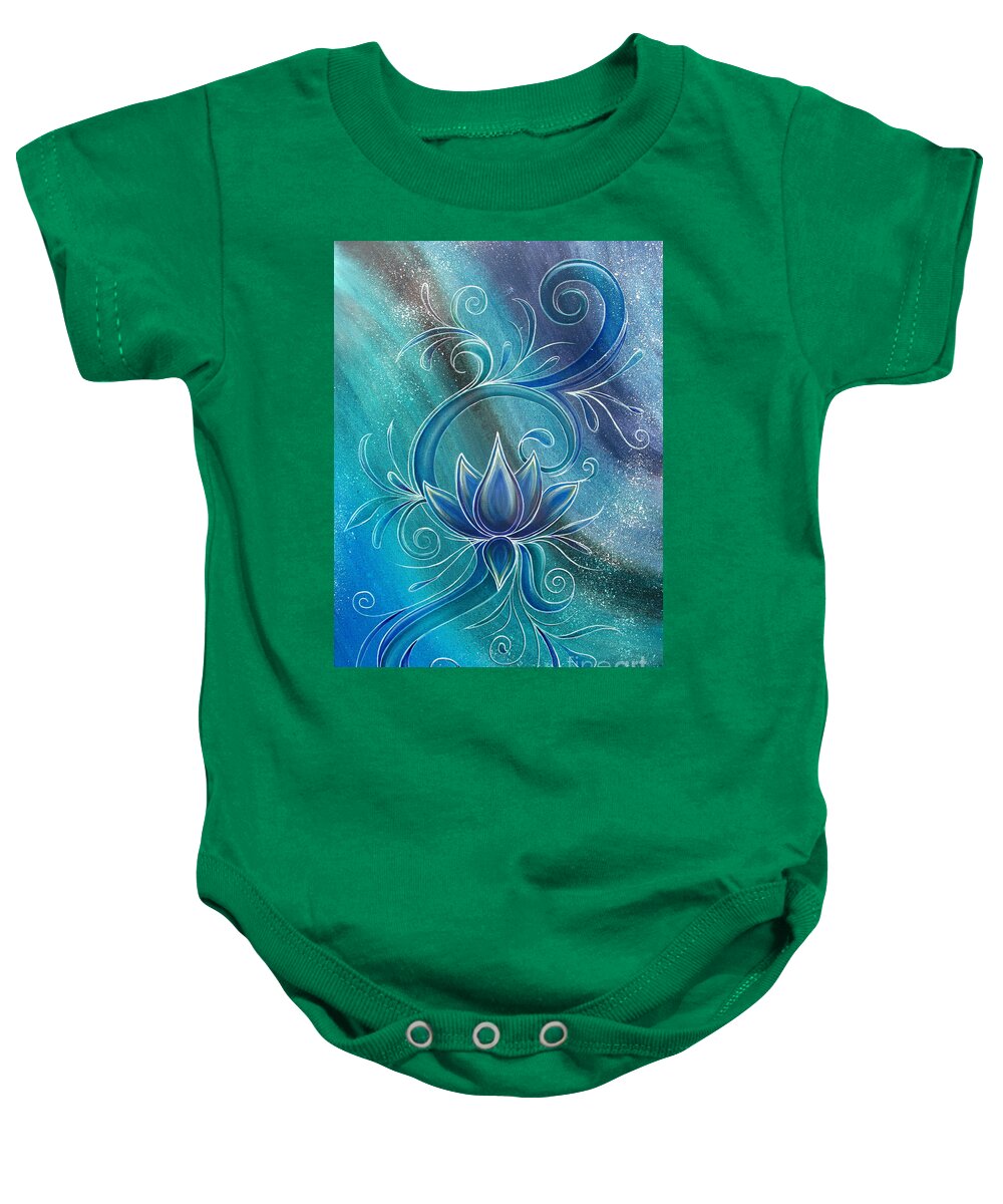 Lotus Baby Onesie featuring the painting Lotus 2 by Reina Cottier