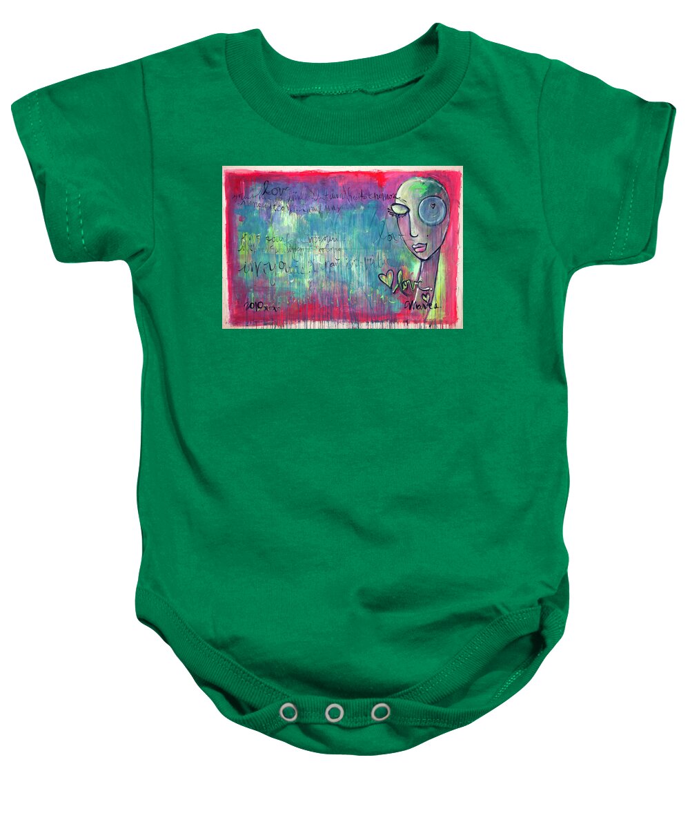 Love Baby Onesie featuring the painting LOVE painting by Laurie Maves ART