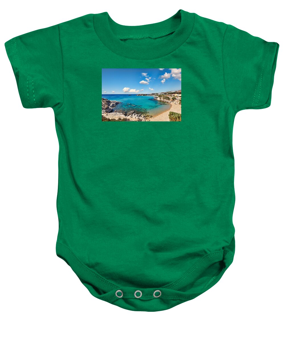 Mikri Baby Onesie featuring the photograph Mikri Amoopi in Karpathos - Greece by Constantinos Iliopoulos