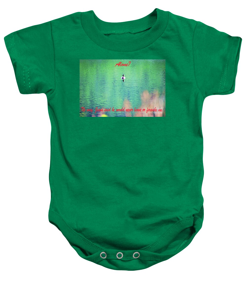Christian Baby Onesie featuring the photograph Never Alone by Merle Grenz