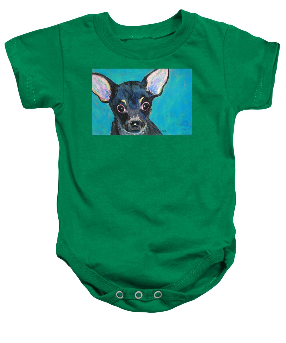 Dog Baby Onesie featuring the painting Pico by Melinda Etzold