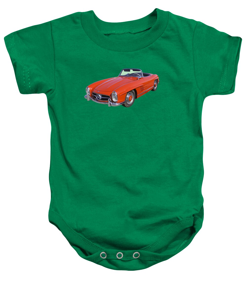 Mercedes Baby Onesie featuring the photograph Red Mercedes Benz 300 SL Convertible by Keith Webber Jr