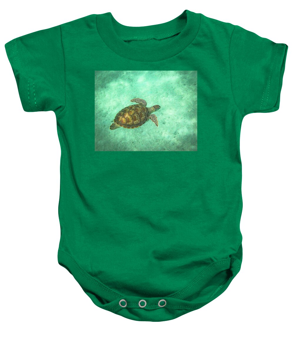 Tranquil Baby Onesie featuring the photograph Tranquil Swim by Jeanne Jackson