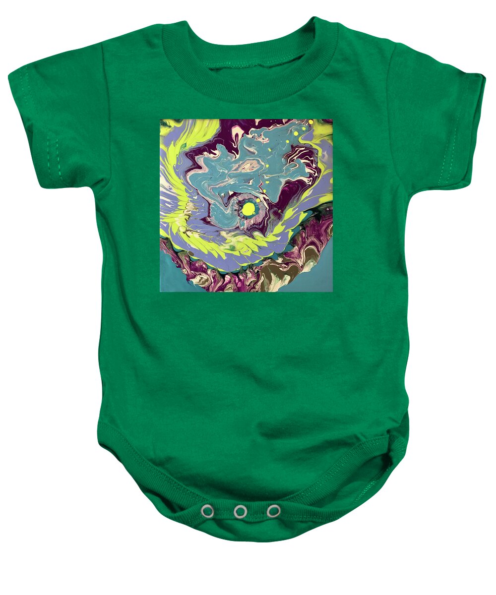 Abstract: Purple Art Baby Onesie featuring the mixed media Tropical Storm by Judy Huck