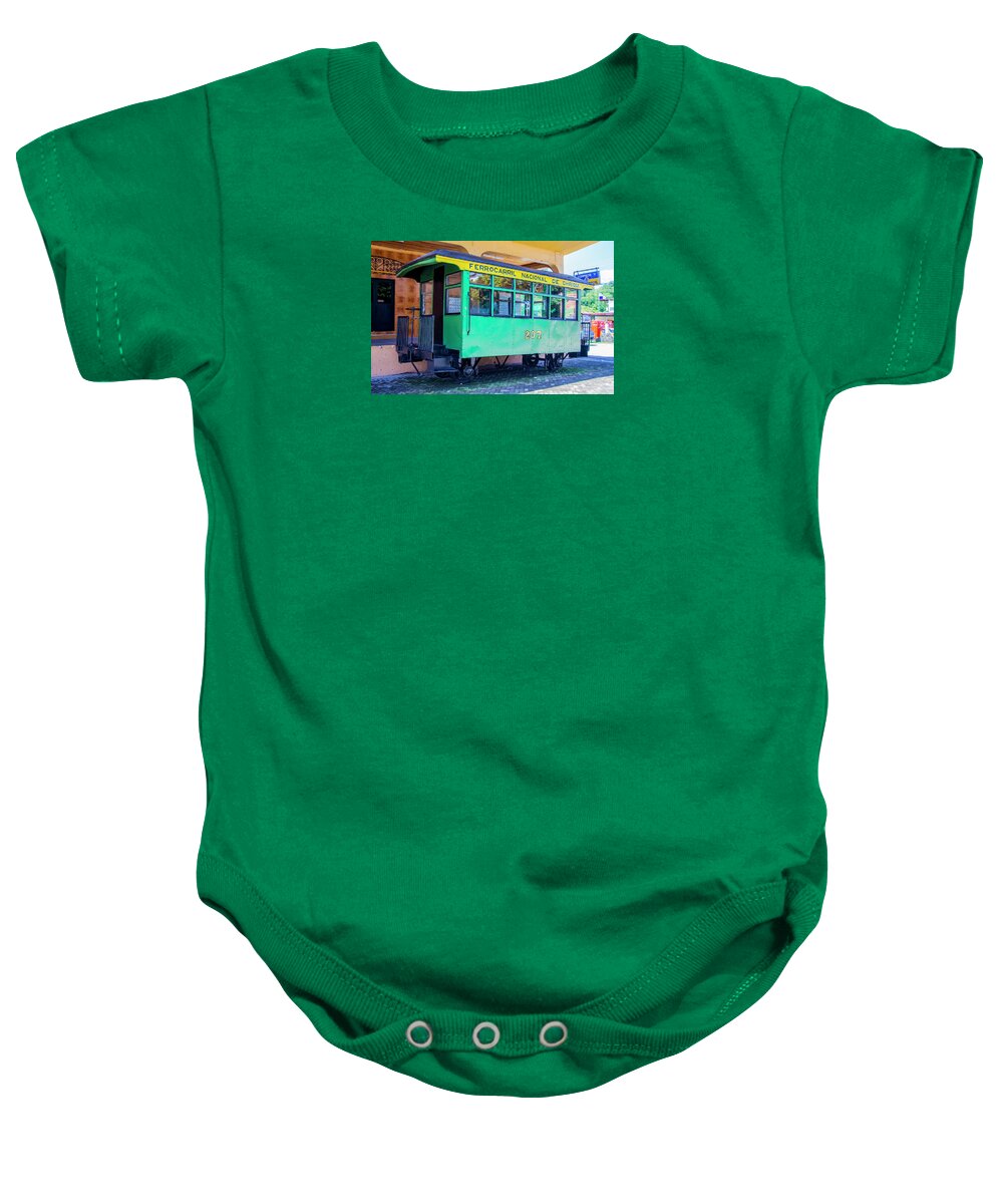 Transport Baby Onesie featuring the photograph Vintage Cable Car in Boquete, Panama by Venetia Featherstone-Witty