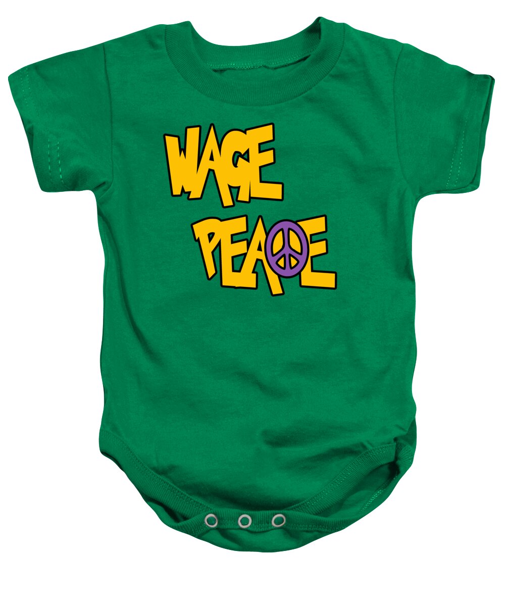 Wage Peace Baby Onesie featuring the digital art Wage Peace by David G Paul