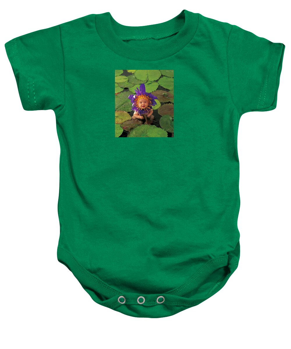 Flower Baby Onesie featuring the photograph Tayla as a Waterlily by Anne Geddes