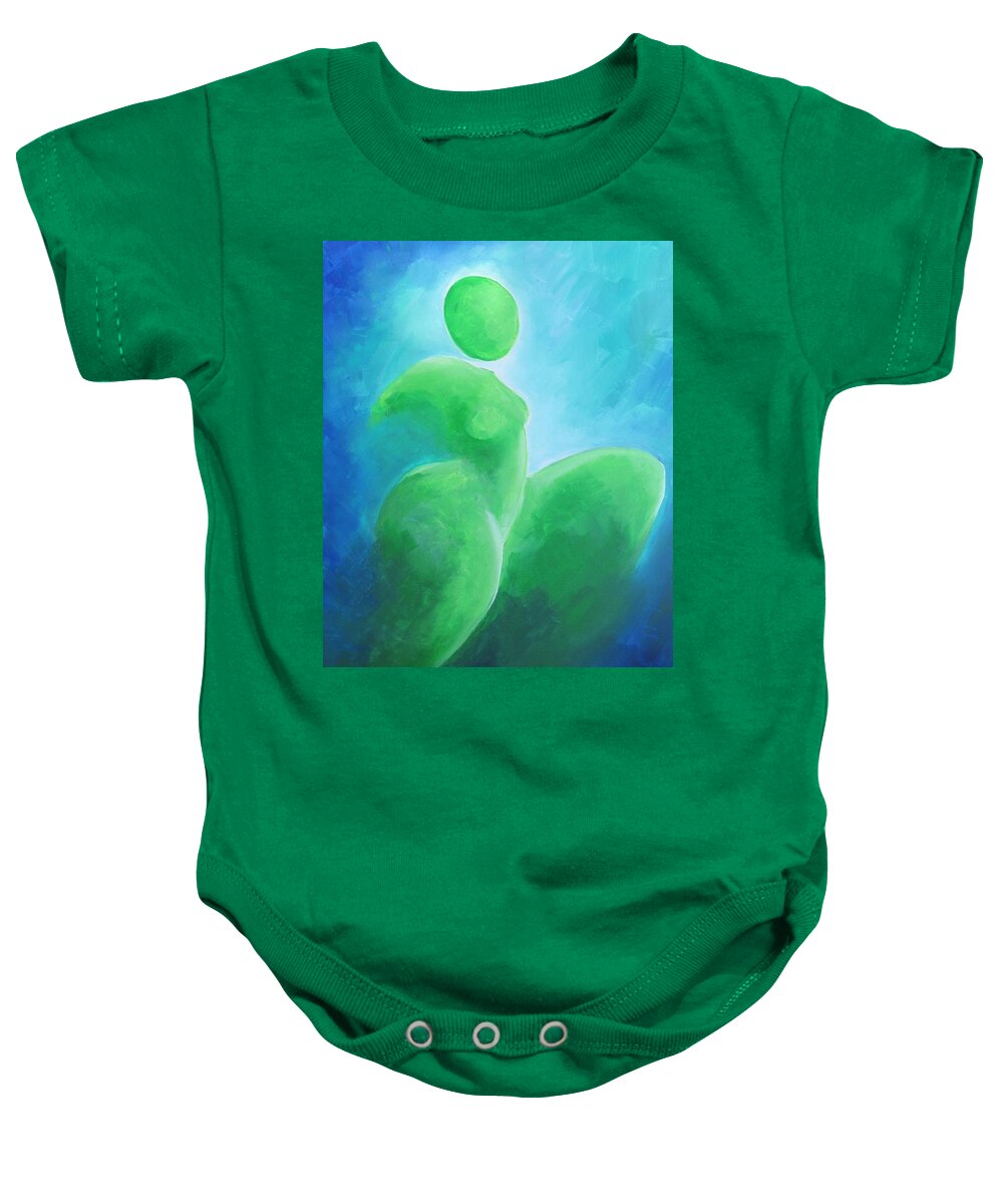 Figurative Abstract Baby Onesie featuring the painting Feeling... free by Jennifer Hannigan-Green