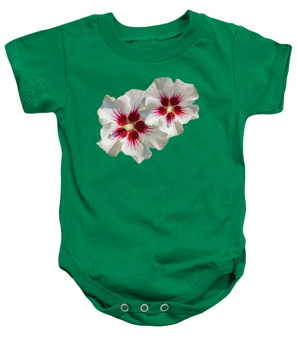 Hibiscus Flower Baby Onesie featuring the mixed media Hibiscus Flower Pattern by Christina Rollo