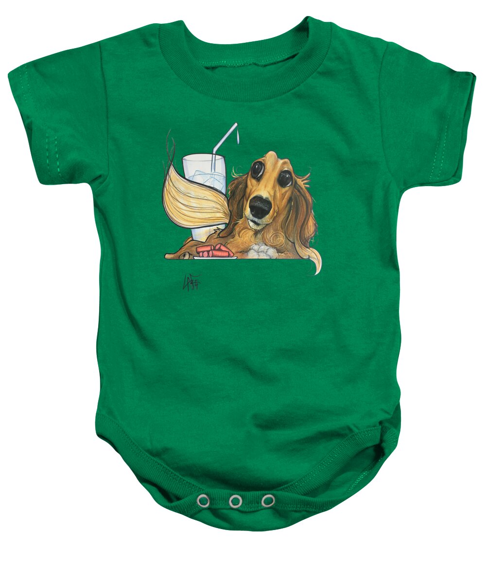 Hubbard Baby Onesie featuring the drawing Hubbard 5162 ELI by Canine Caricatures By John LaFree