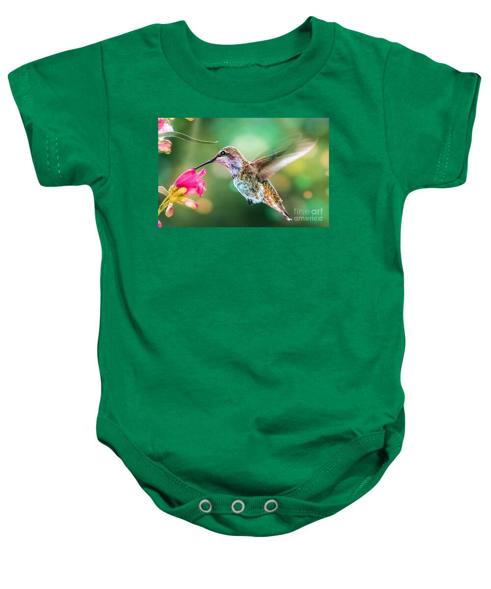 Hummingbirds Baby Onesie featuring the photograph Hummingbird ll by Peggy Franz