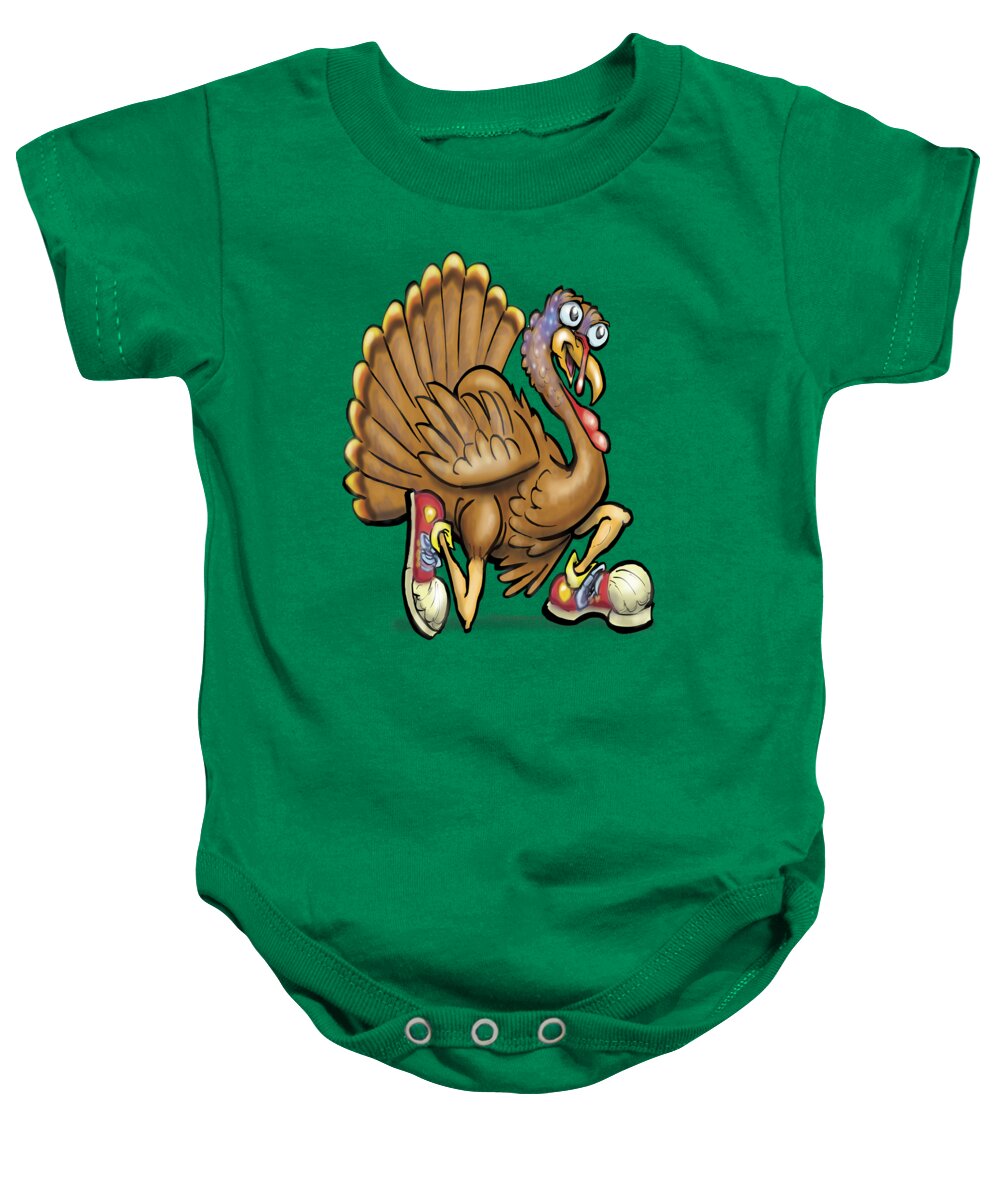 Thanksgiving Baby Onesie featuring the digital art Turkey by Kevin Middleton