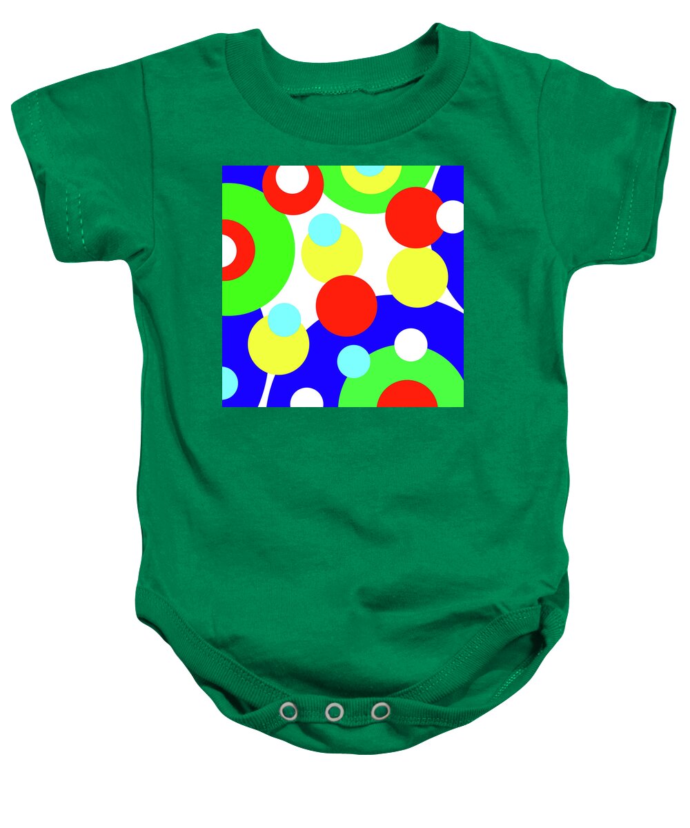 Circle Baby Onesie featuring the digital art Abstract Pattern with Circles by Amelia Pearn