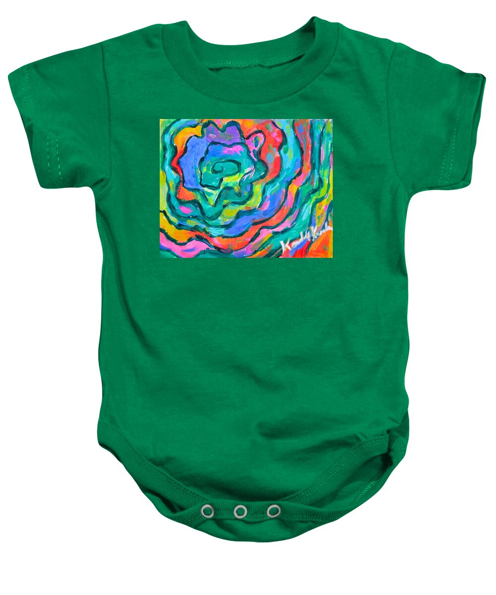 Abstract Baby Onesie featuring the painting Color Twist by Kendall Kessler