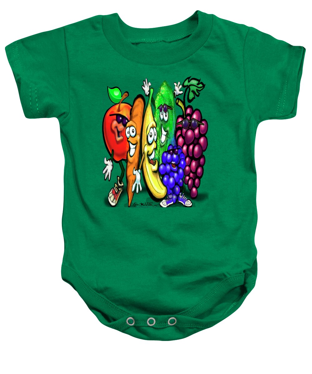 Food Baby Onesie featuring the digital art Food Rainbow by Kevin Middleton