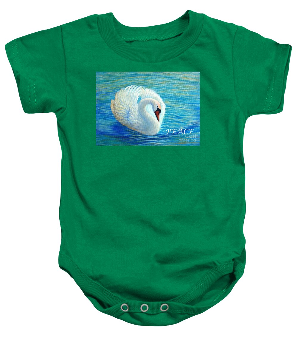 Holiday Baby Onesie featuring the painting Water Dance - Peace by Sarah Irland