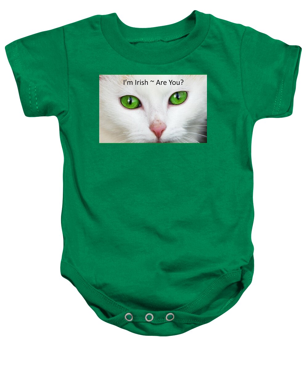 Cat Baby Onesie featuring the photograph I'm Irish Are You by Nancy Ayanna Wyatt