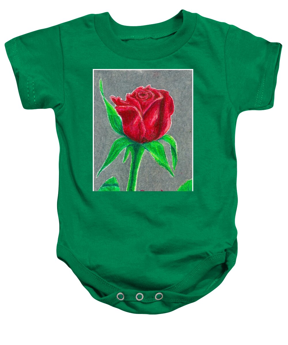 Rose Baby Onesie featuring the pastel Red Rose 1 by Katrina Gunn