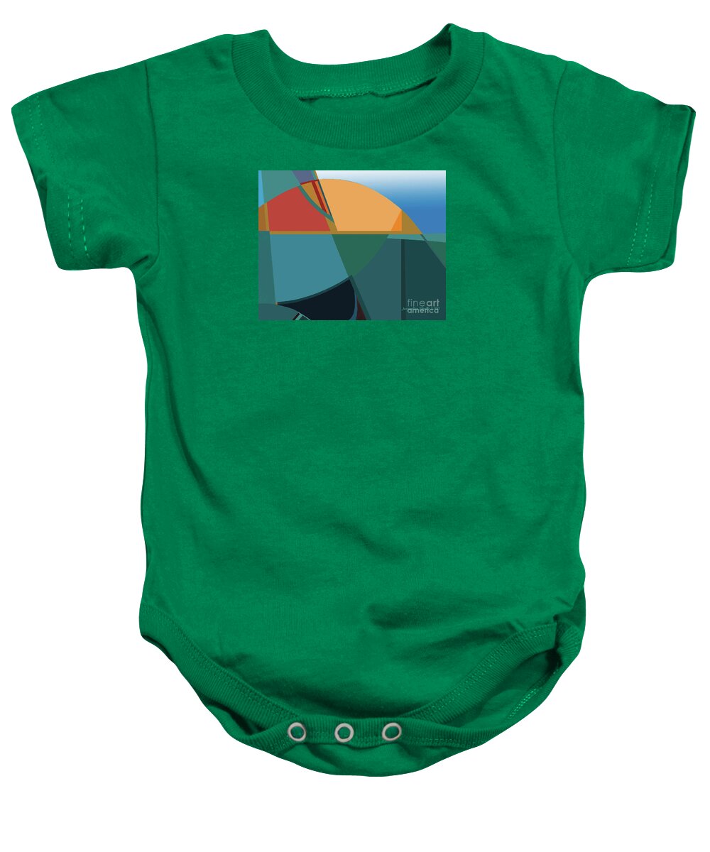 Abstract Baby Onesie featuring the painting Sunrise by Jacqueline Shuler