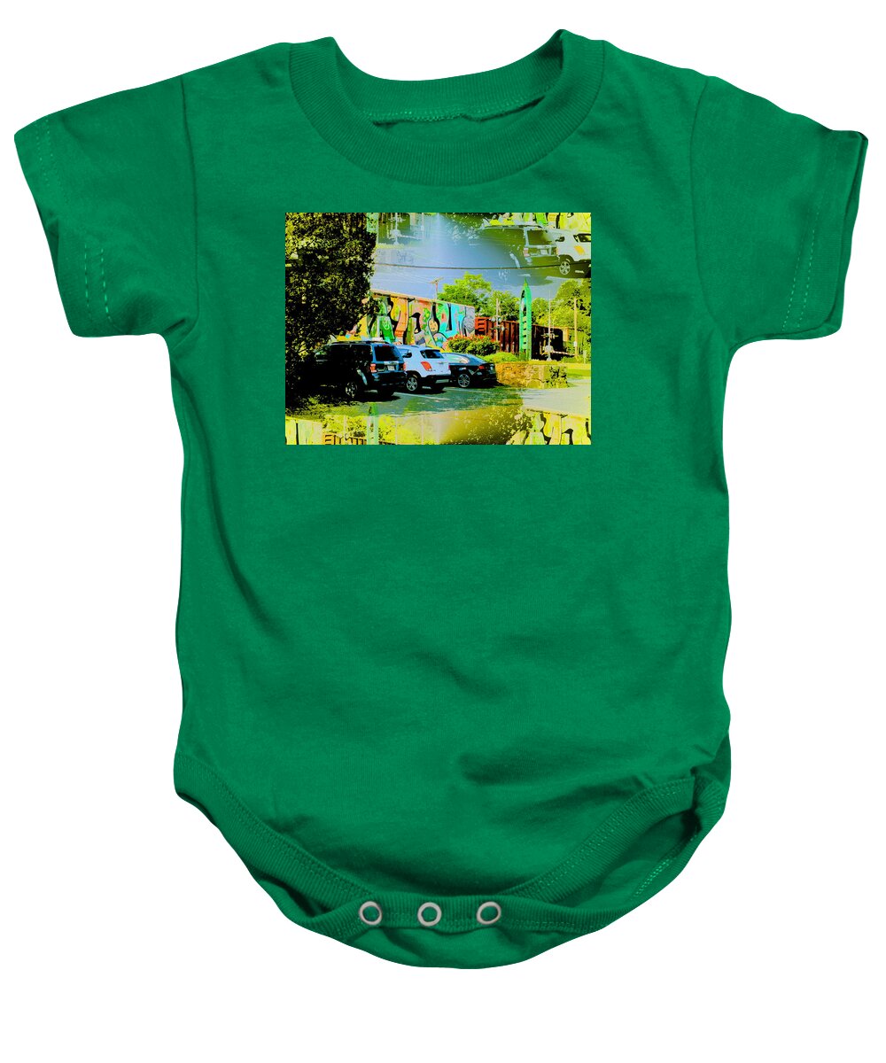Freight Train Baby Onesie featuring the digital art Tagged in Virginia by Cliff Wilson