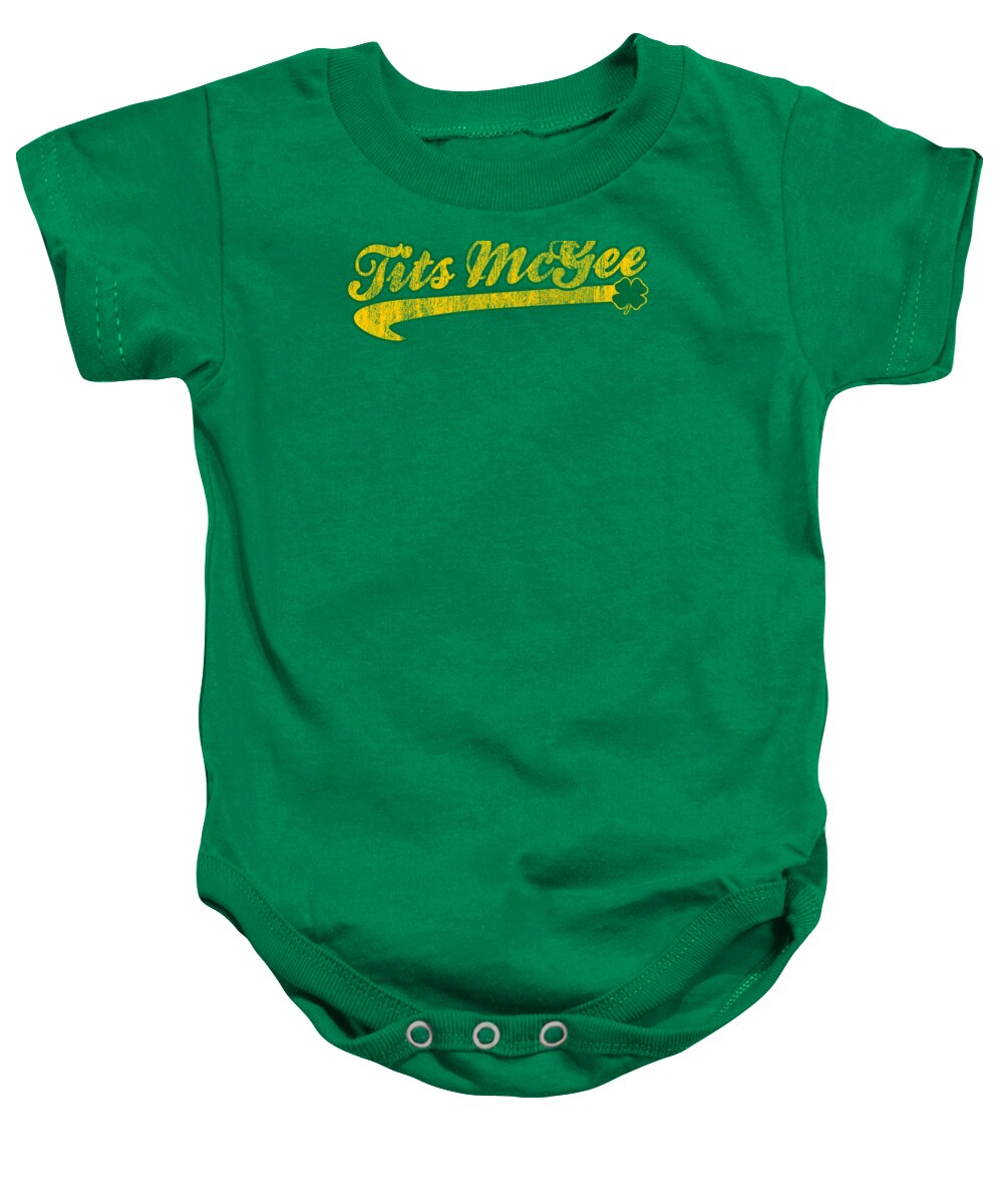Sarcastic Baby Onesie featuring the digital art Tits Mcgee St Patricks Day by Flippin Sweet Gear