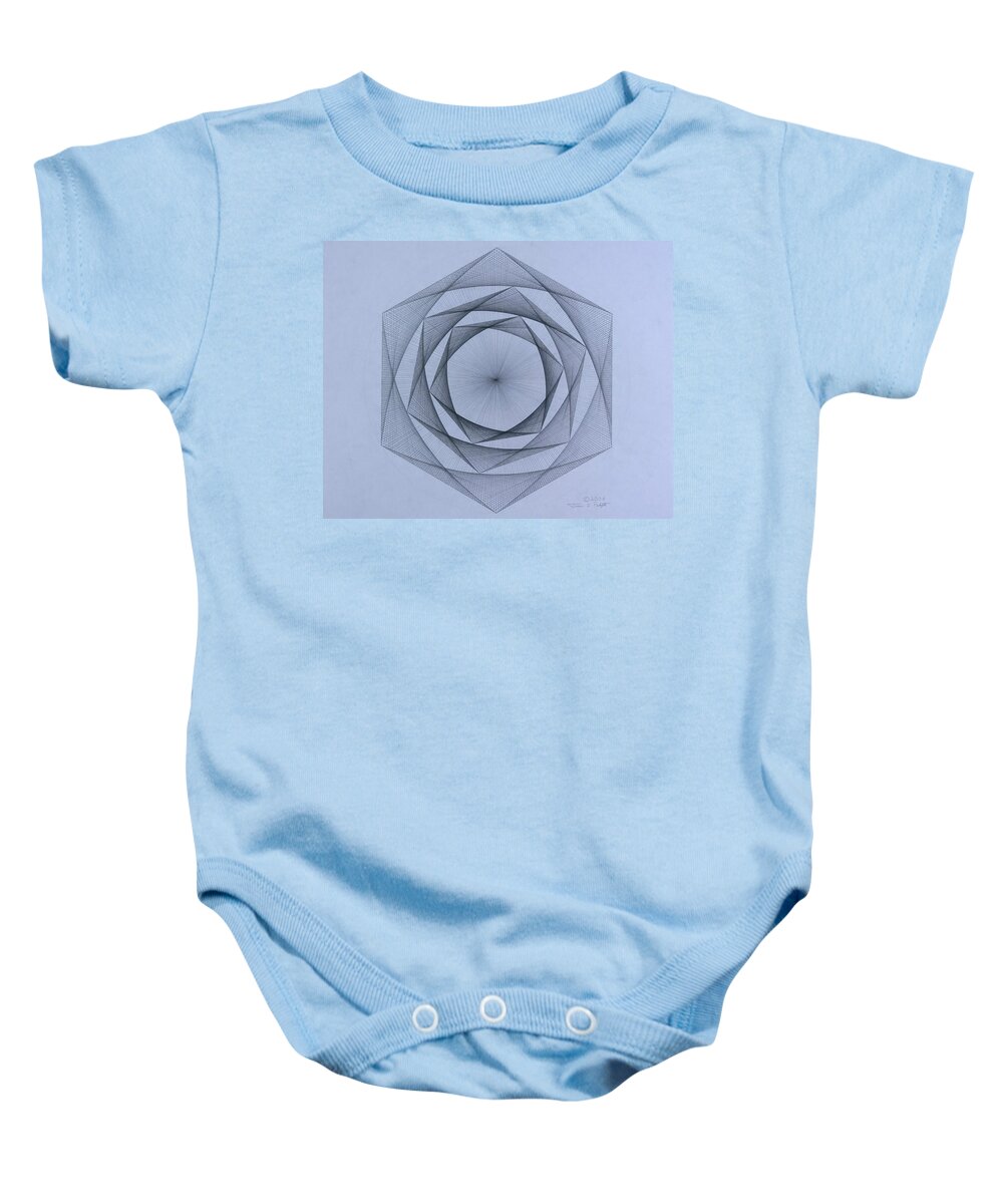 Jason Padgett Baby Onesie featuring the drawing  Energy Spiral by Jason Padgett