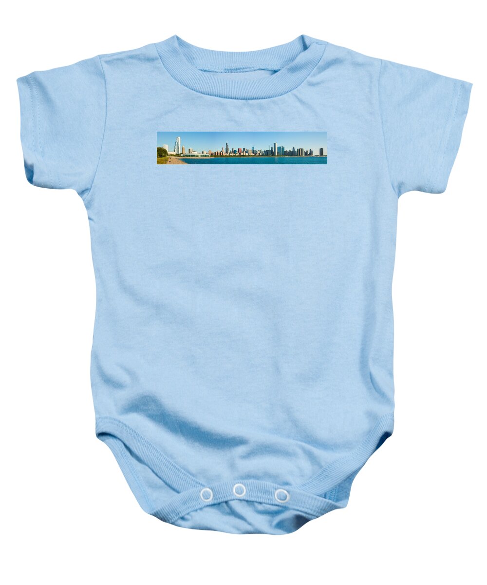 Chicago Skyline Baby Onesie featuring the photograph Chicago Lake Front #1 by Semmick Photo
