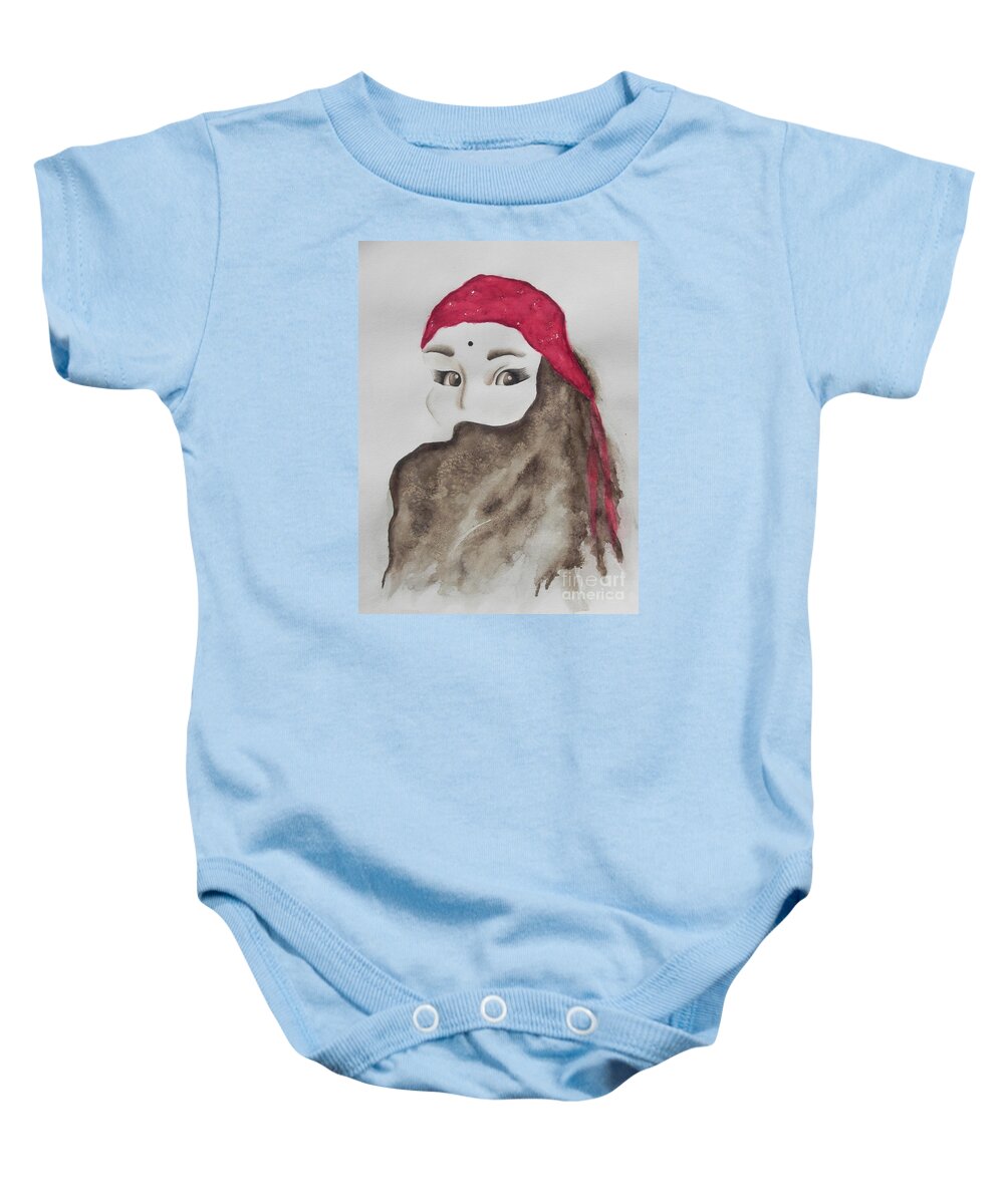 Fine Art Painting Baby Onesie featuring the painting Hidden by Chrisann Ellis