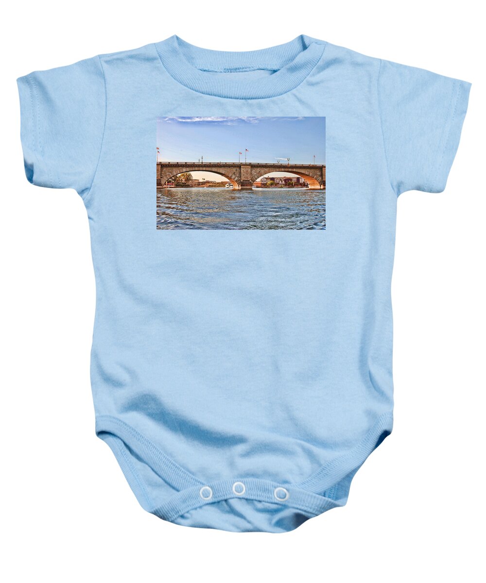 Lake Havasau Baby Onesie featuring the photograph London Bridge AZ Color by Cathy Anderson