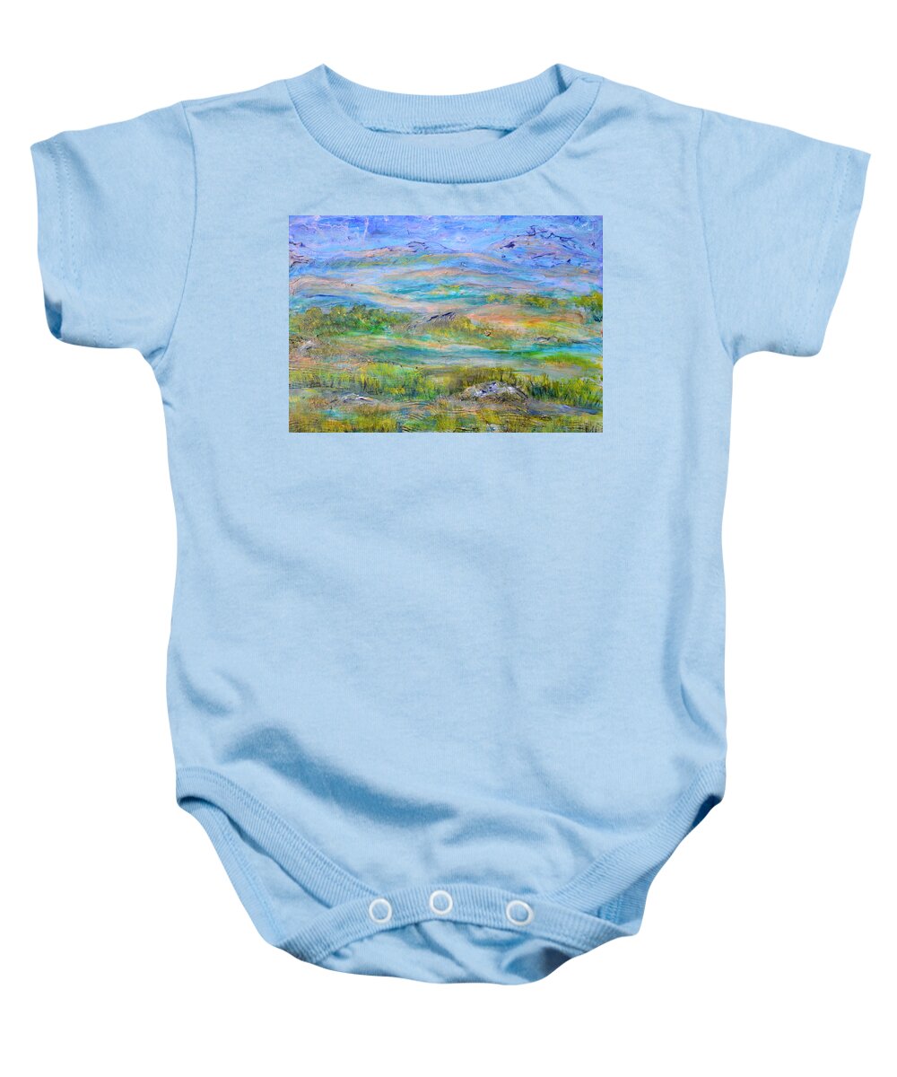 Hills Baby Onesie featuring the painting Landscape after Rassuman #2 by Regina Valluzzi