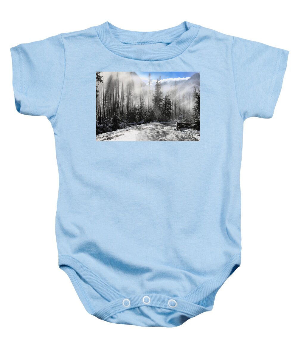 Misty Morning Baby Onesie featuring the photograph Misty Morning #2 by Mariola Bitner
