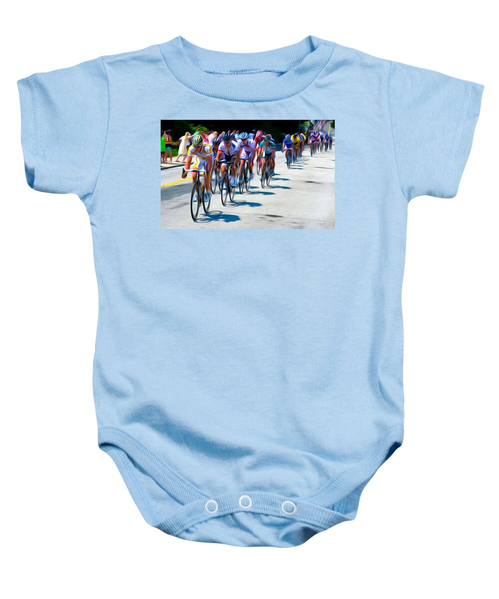 Philadelphia Baby Onesie featuring the photograph Philadelphia Bike Race #1 by Bill Cannon