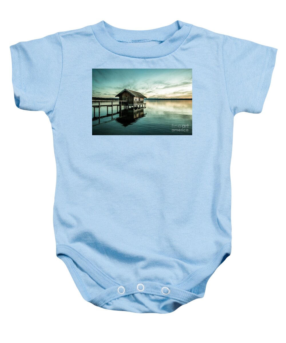 Ammersee Baby Onesie featuring the photograph The Waterhouse #2 by Hannes Cmarits