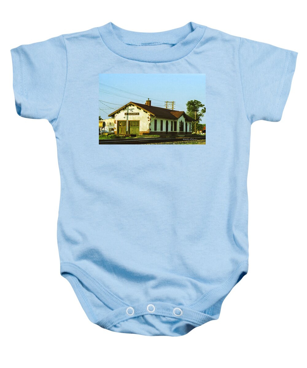 Villisca Ia Baby Onesie featuring the photograph Villisca Train Depot by Ed Peterson