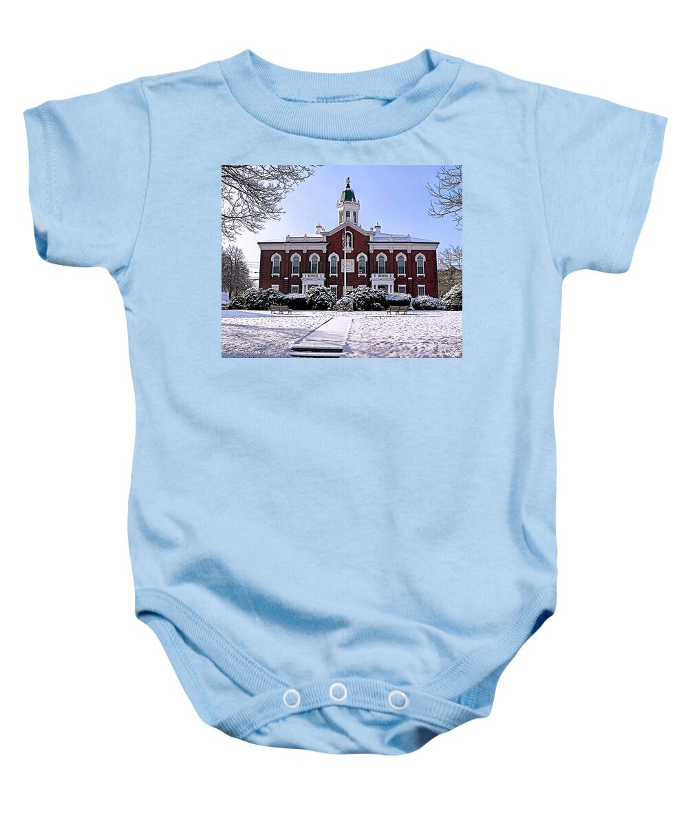 Janice Drew Baby Onesie featuring the photograph 1820 Plymouth County Courthouse by Janice Drew