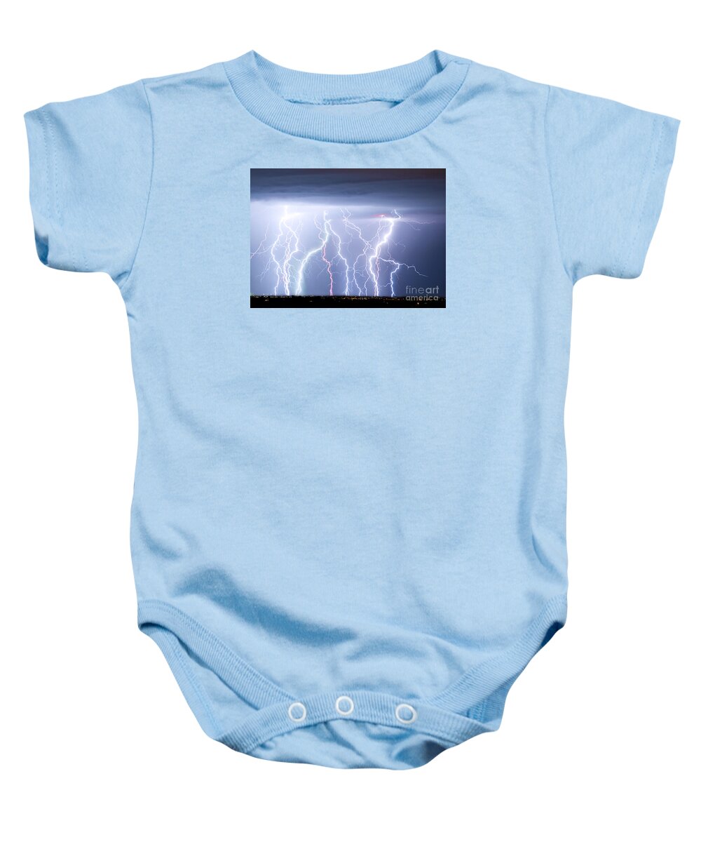 Lightning Baby Onesie featuring the photograph Electric Skies #1 by James BO Insogna