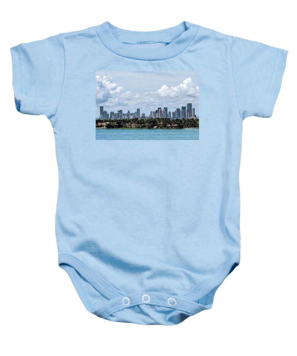 City Baby Onesie featuring the photograph Miami Skyline by Rudy Umans
