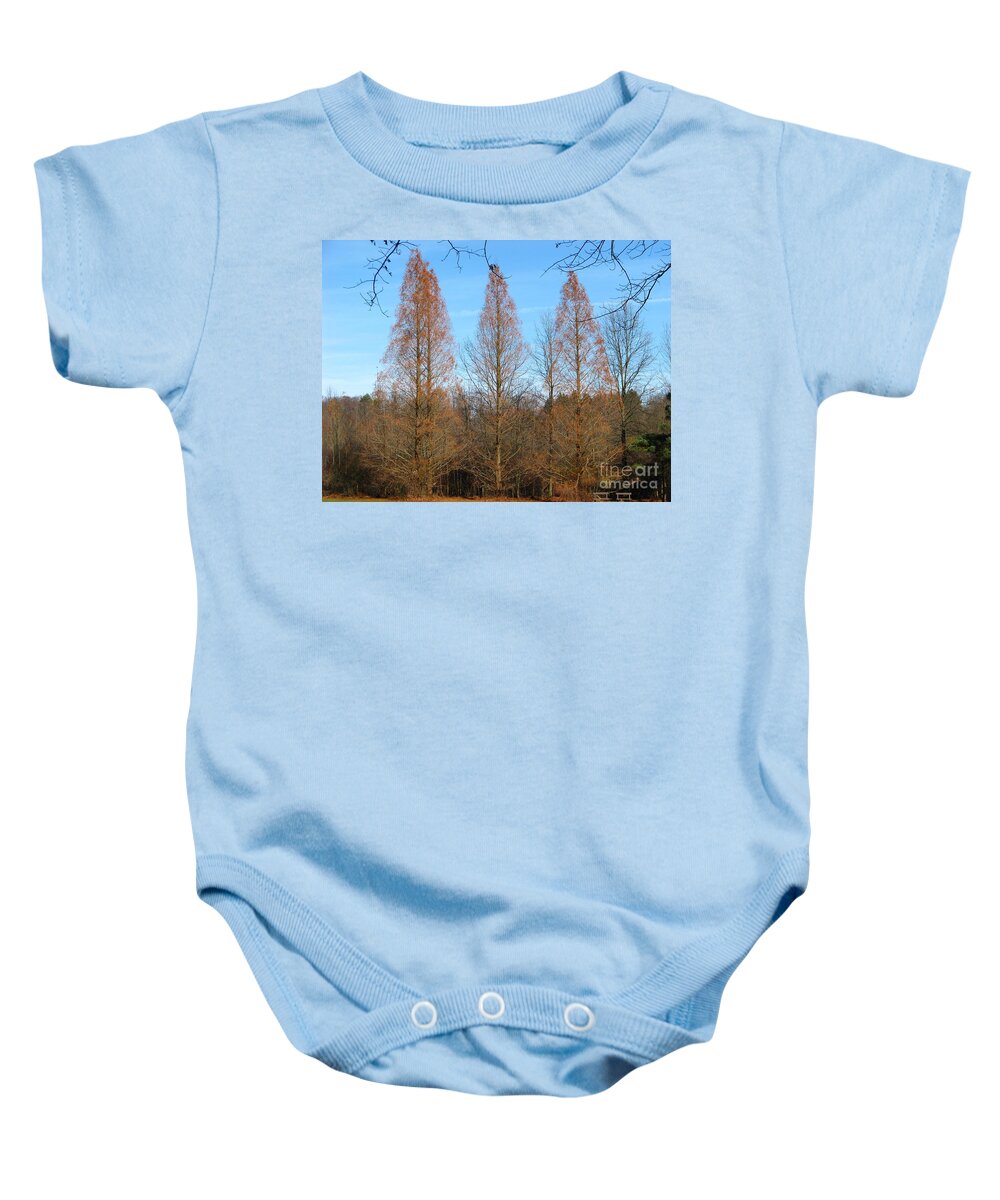 Pine Trees Baby Onesie featuring the photograph 3 Pines by Michael Krek