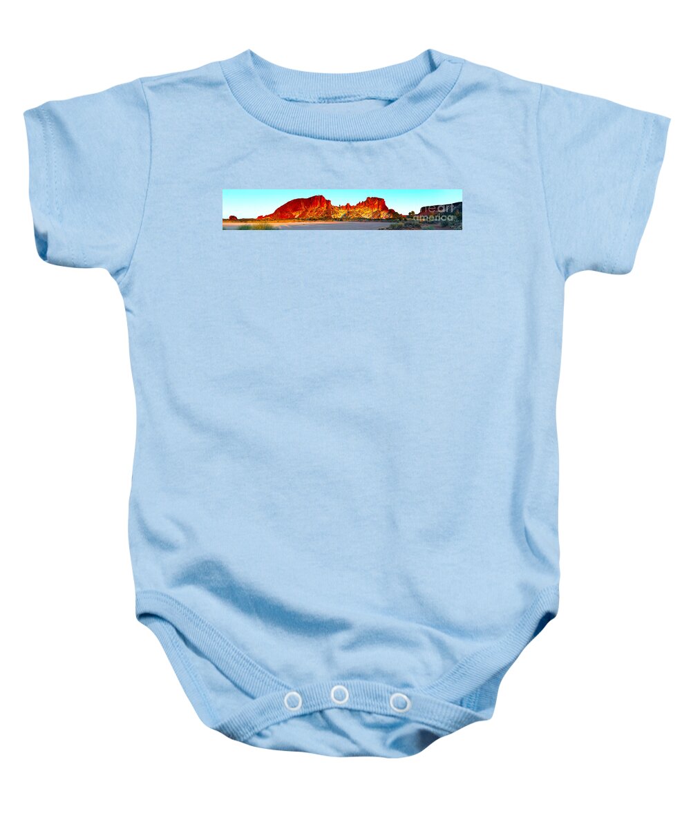 Rainbow Valley Outback Landscape Australian Central Australia Clay Pan Dry Arid Panorama Panoramic Baby Onesie featuring the photograph Rainbow Valley #32 by Bill Robinson