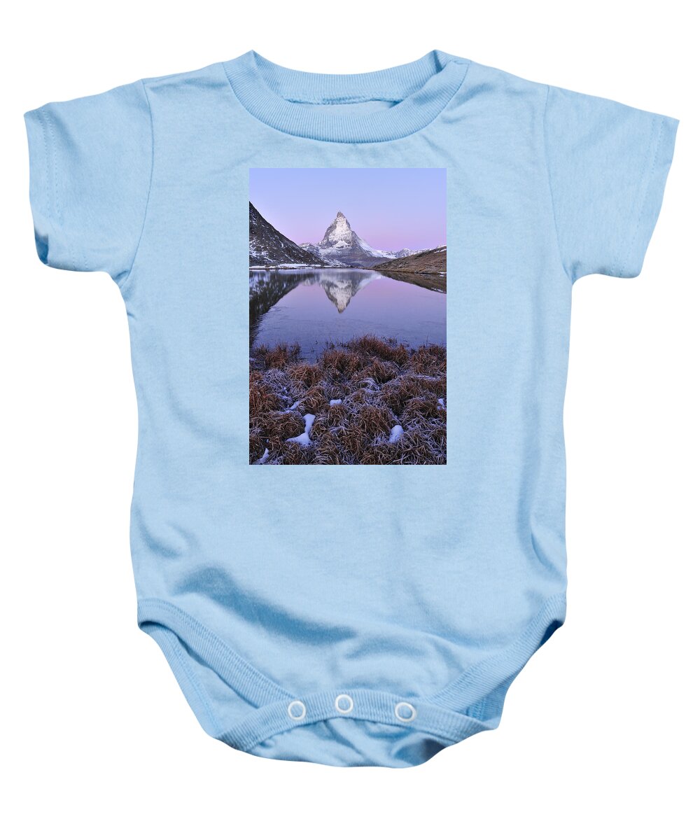 Feb0514 Baby Onesie featuring the photograph The Matterhorn And Riffelsee Lake #4 by Thomas Marent