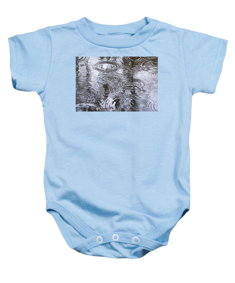 Water Baby Onesie featuring the photograph Abstract Raindrops by Christina Rollo