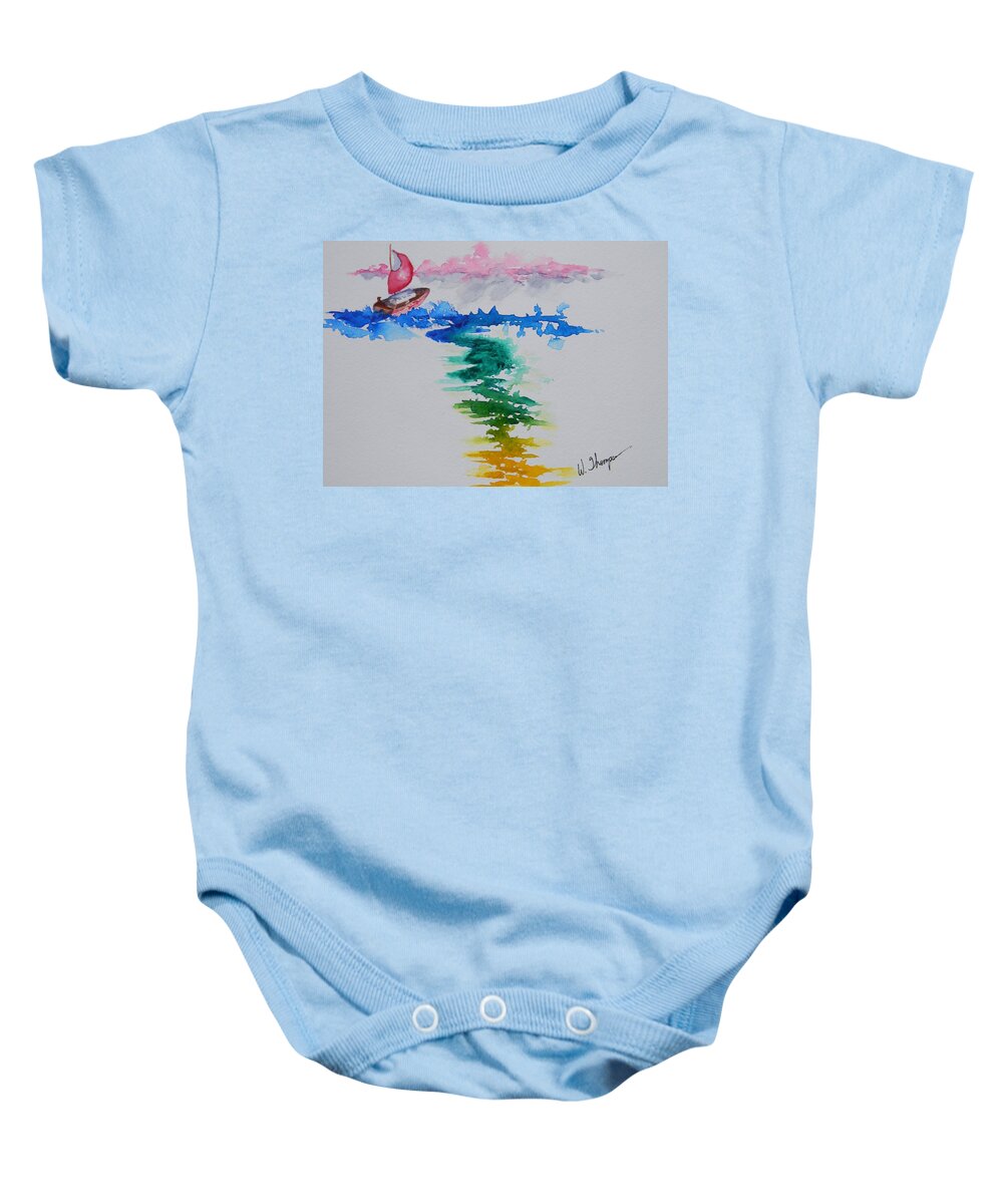 Against The Wind Baby Onesie featuring the painting Against The Wind by Warren Thompson