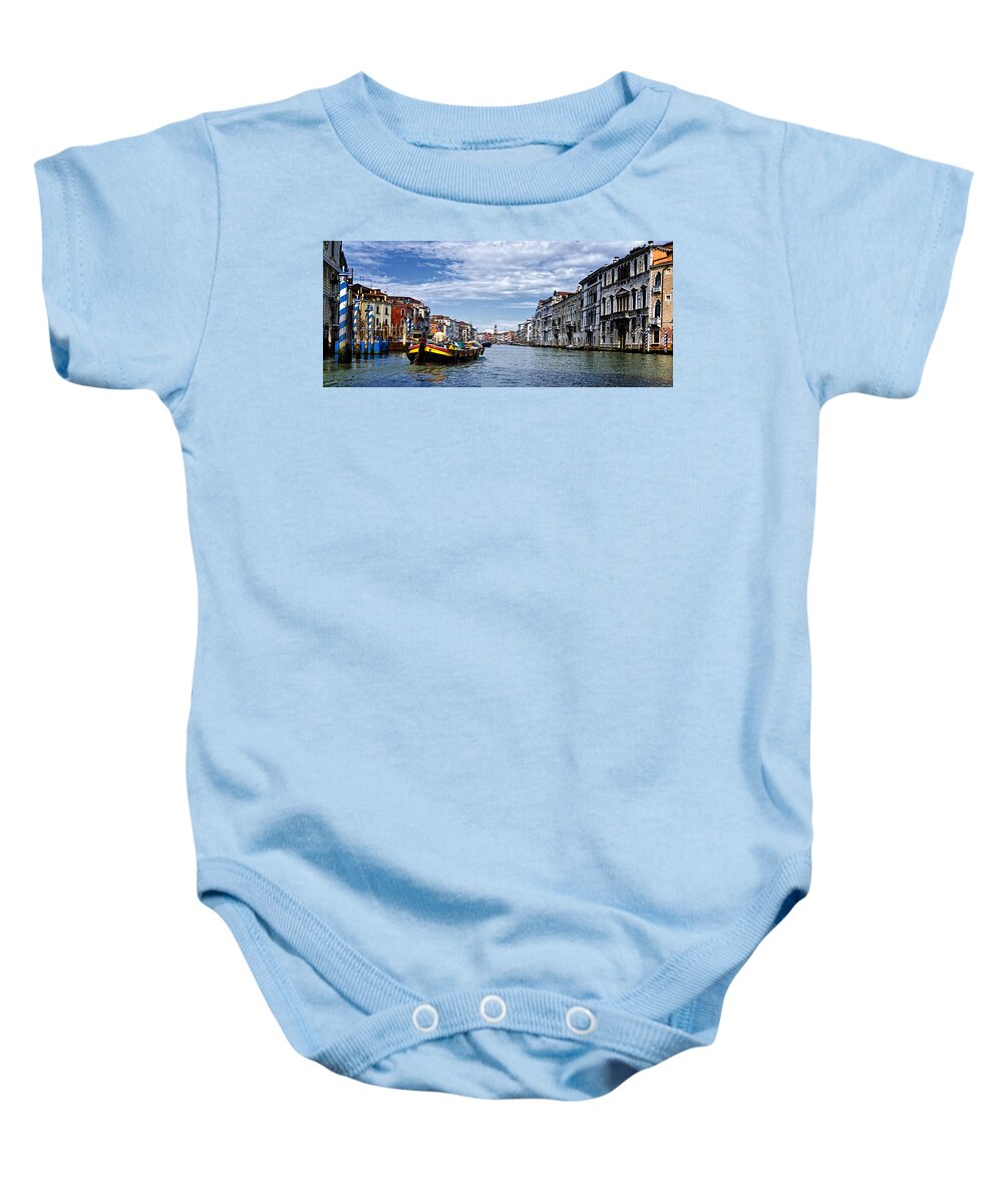 Venice Italy Baby Onesie featuring the photograph Along The Canal - Venice by Jon Berghoff